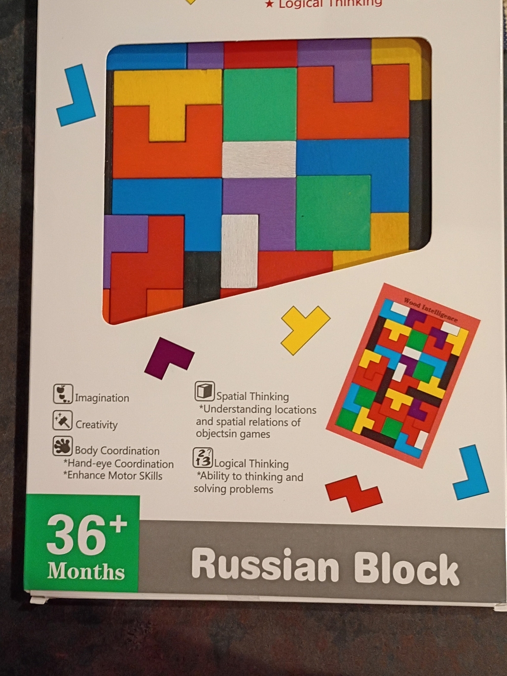 Source Unknown Bright Multicolor Russian Block Puzzle Set